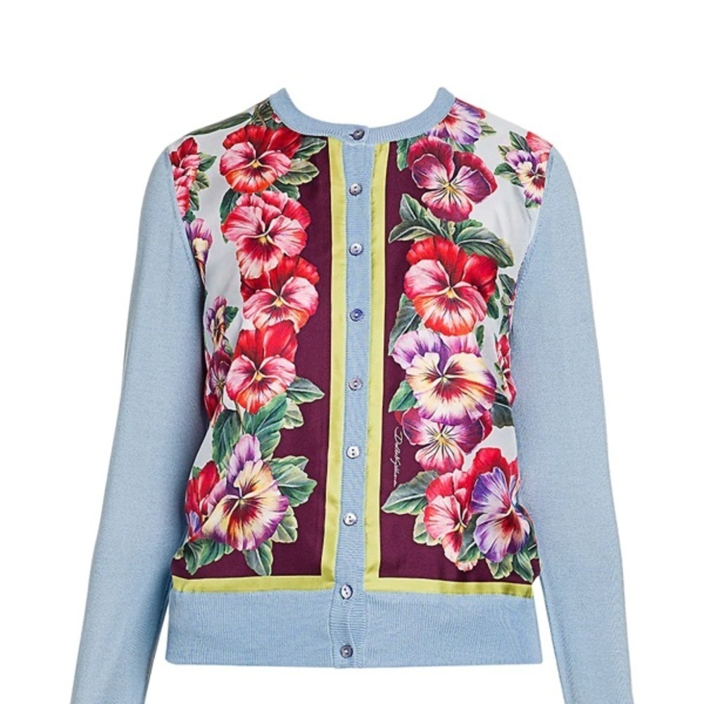 New w/o tags Dolce & Gabbana hibiscus print cardi